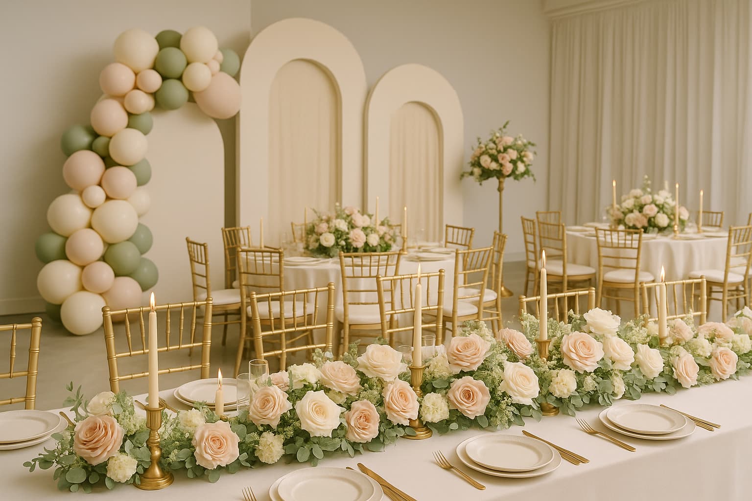 Balloon arch with arched panels
